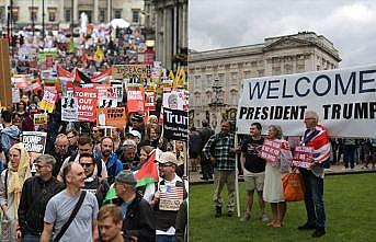 Trump Londra'da protestocularını değil destekçilerini 'kalabalık' buldu