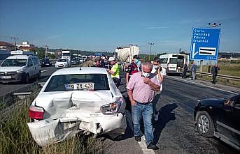 Tekirdağ'da zincirleme trafik kazasında 7 kişi yaralandı