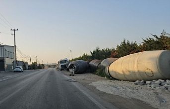 Bursa'da sahipsiz yol beton mikseri işgalinde