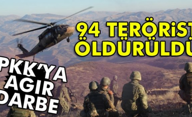 1 haftada 94 PKK’lı öldürüldü