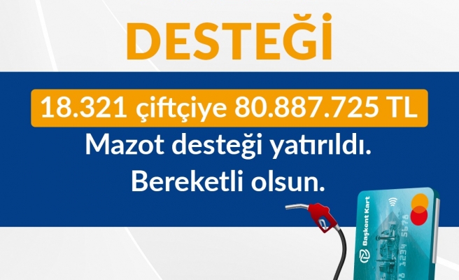 ANKARA BÜYÜKŞEHİR’DEN ÇİFÇTİYE BÜYÜK DESTEK: 80 MİLYON 887 BİN TL TUTARINDA MAZOT YARDIMI