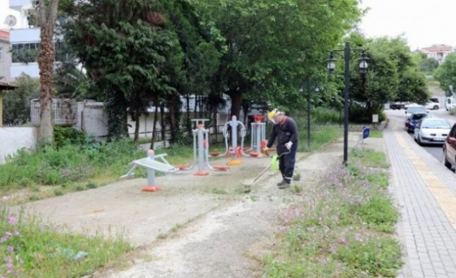 Mudanya'da park ve yeşil alanlara bakım