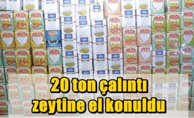 20 ton çalıntı zeytin el konuldu