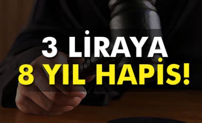 3 liraya 8 yıl hapis