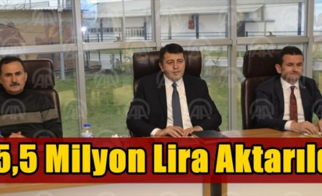 65,5 Milyon lira aktarıldı