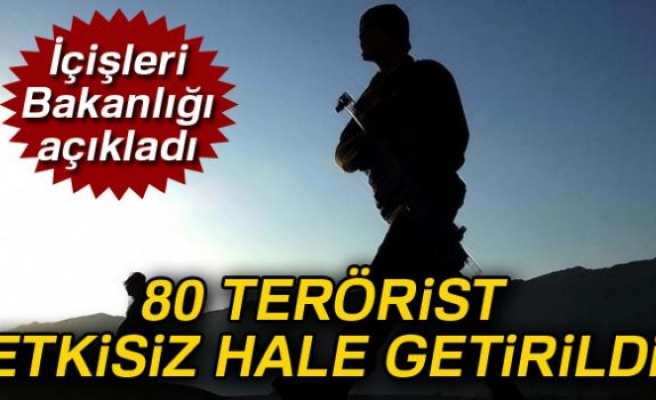 80 terörist etkisiz hale getirildi