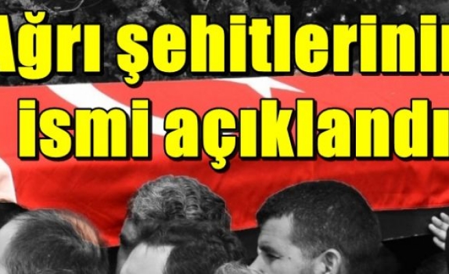 Ağrı şehitlerinin ismi açıklandı