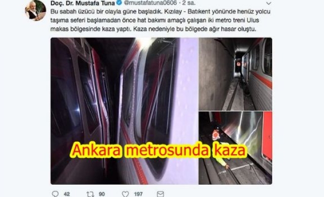 Ankara metrosunda kaza