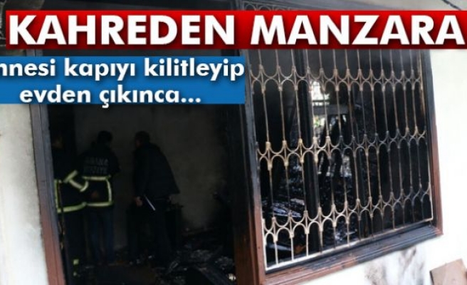 Annesi kapıyı kilitleyip evden çıkınca...