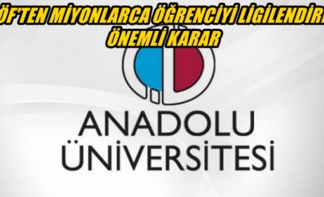 AÖF'ten milyonlarca öğrenciyi ilgilendiren önemli uyarı 