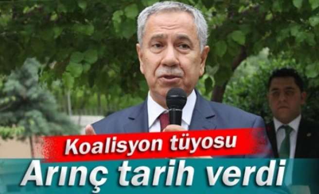 Arınç koalisyon için tarih verdi