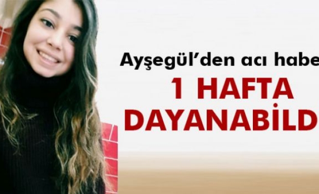 Ayşegül yaşam mücadelesini kaybetti