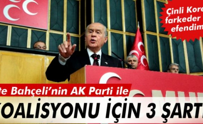 Bahçeli'den koalisyon için 3 şart!