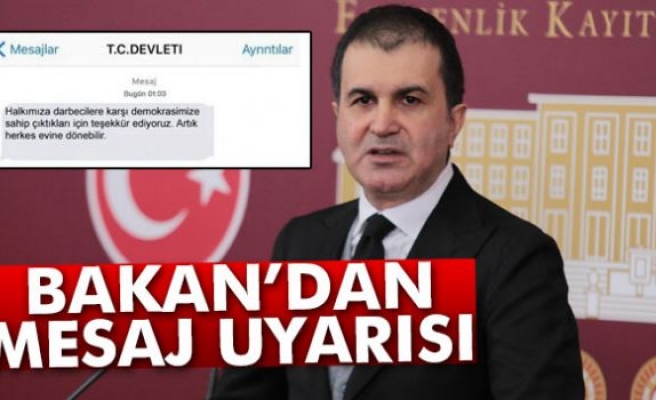 Bakan Çelik'ten sahte mesaj uyarısı