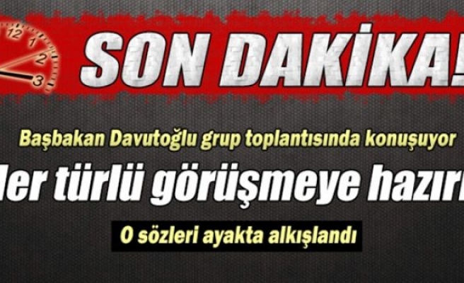 Başbakan Davutoğlu, grup toplantısında konuşuyor