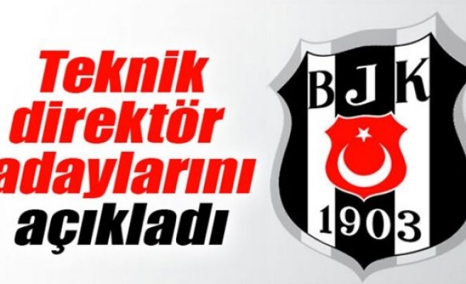 Beşiktaş, teknik direktör adaylarını açıkladı