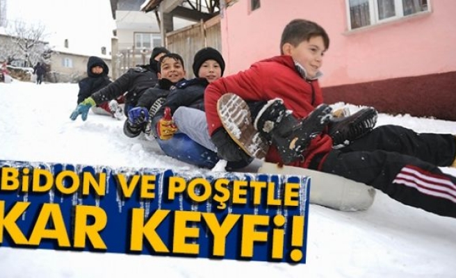 Bidon ve poşetle kayak keyfi!