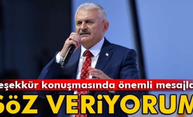 Binali Yıldırım'dan teşekkür konuşması