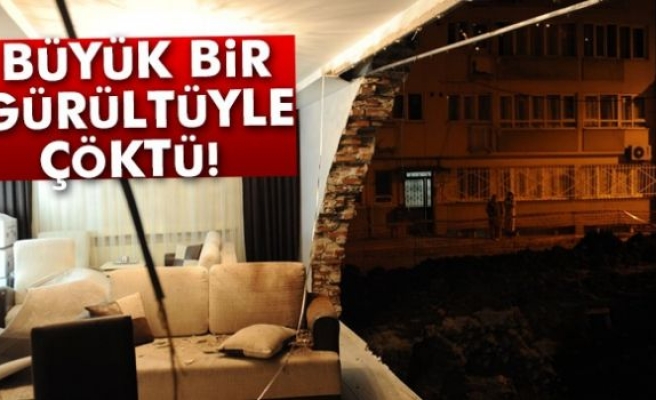 Binanın duvarı çöktü