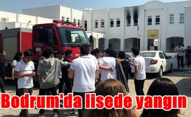 Bodrum'da lisede yangın