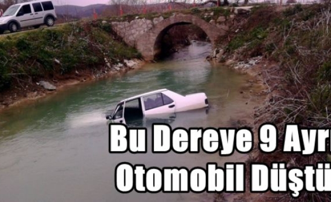 Bu Dereye 9 Ayrı Otomobil Düştü