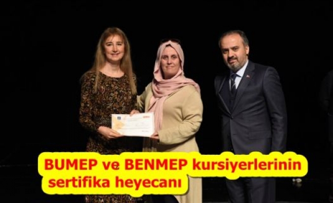 BUMEP ve BENMEP kursiyerlerinin sertifika heyecanı