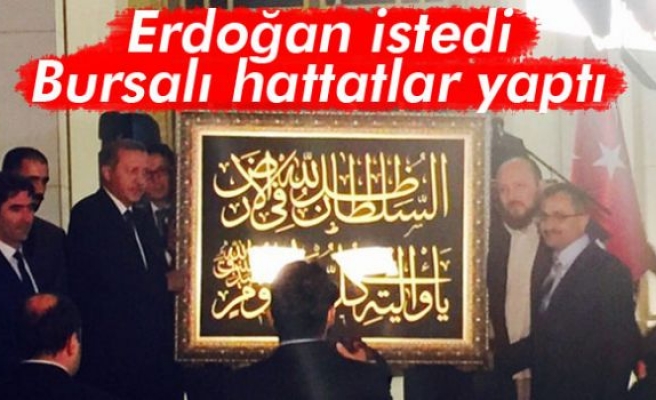 Bursalı hattatlardan Beş Tepe'ye anlamlı hediye