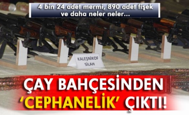 Çay bahçesinden 'cephanelik' çıktı