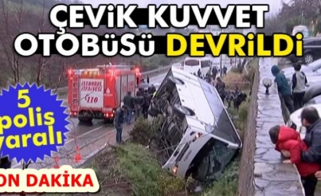 Çevik Kuvvet Otobüsü Devrildi!