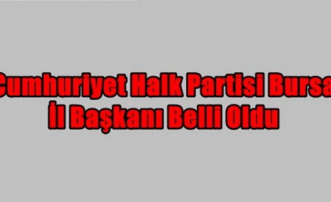 Chp Bursa İl Başkanı Belli Oldu