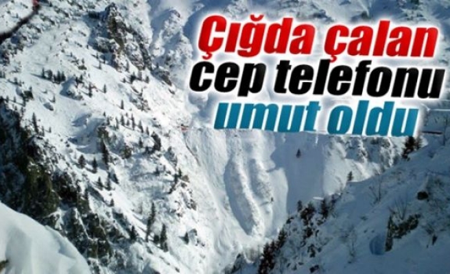 Çığda çalan cep telefonu umut oldu