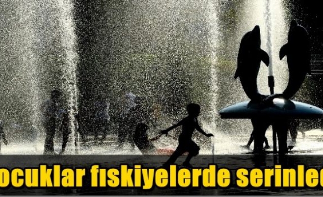  Çocuklar fıskiyelerde serinledi