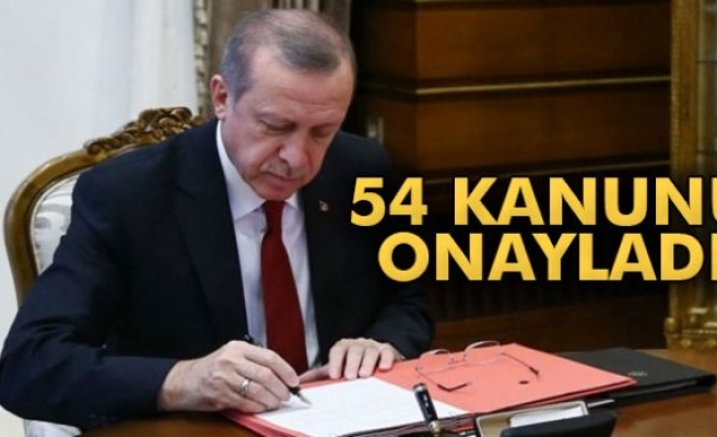 Cumhurbaşkanı Erdoğan 54 Kanunu Onayladı