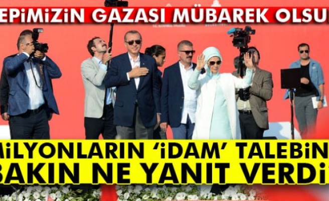 Cumhurbaşkanı Erdoğan: İdam kararını onarım
