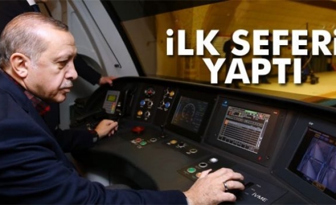 Cumhurbaşkanı Erdoğan vatman koltuğuna oturdu