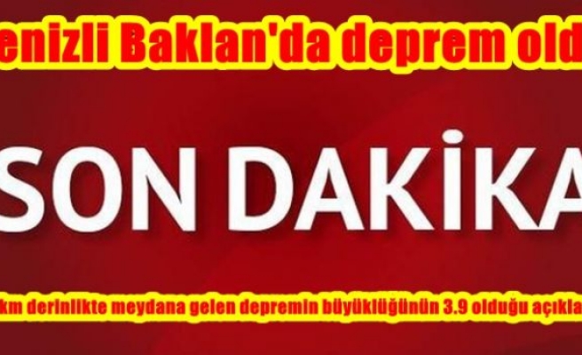 DENİZLİ 3.9 BÜUYÜKLÜĞÜNDE SALLANDI 