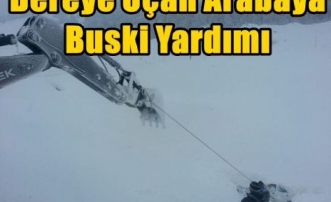 Dereye Uçan Arabaya Buski Yardımı