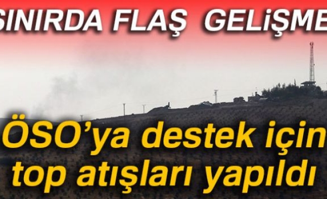 Destek için top atışları yapıldı