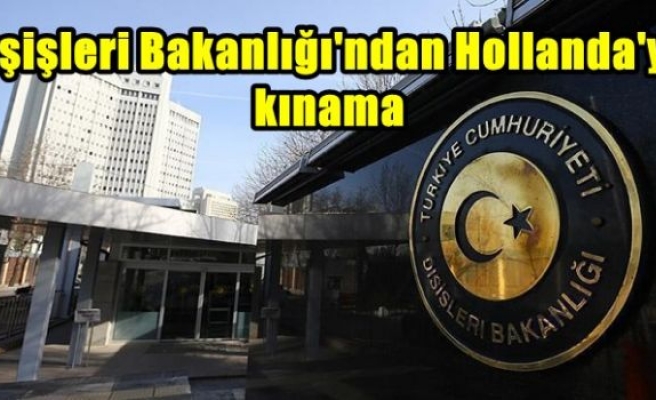 Dışişleri Bakanlığı'ndan Hollanda'ya kınama