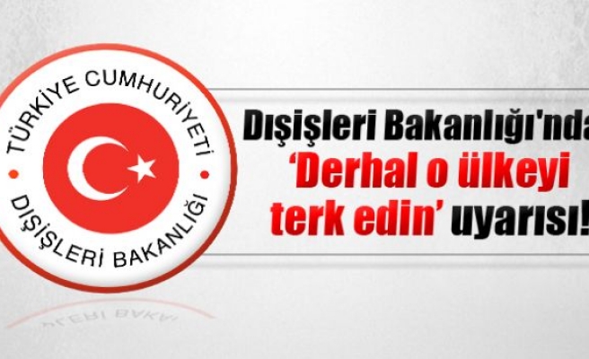 Dışişleri Bakanlığı'ndan 'Yemen' uyarısı