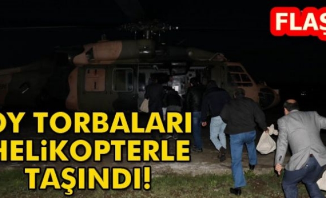 Diyarbakır'da oy torbaları helikopterle taşındı