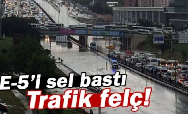 E-5'i sel bastı, trafik felç!