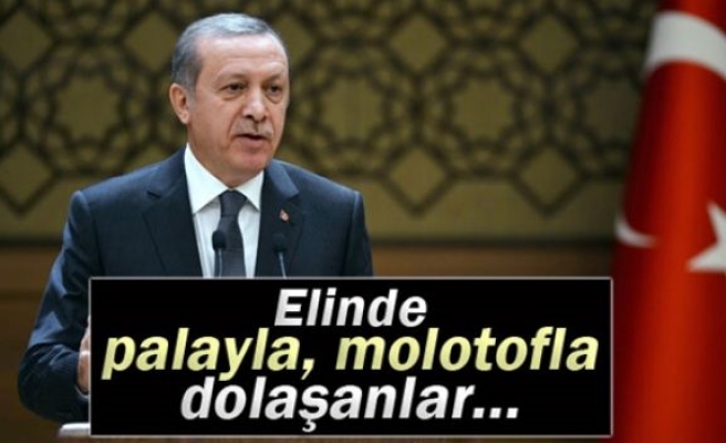 Erdoğan: 'Elinde palayla, molotofla dolaşanlar...'