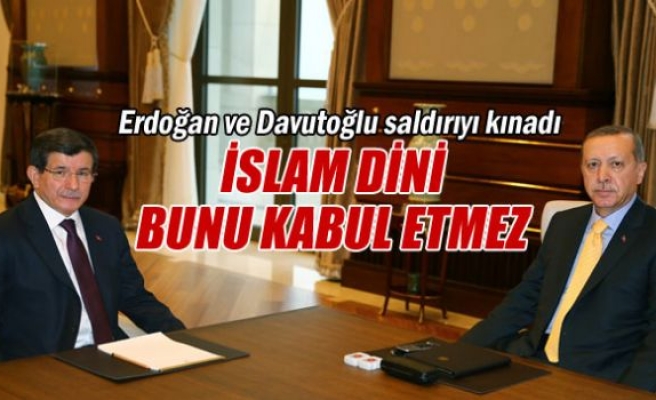 Erdoğan ve Davutoğlu'ndan Paris'teki saldırıya kınama