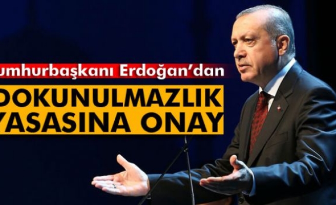 Erdoğan'dan dokunulmazlık yasasına onay