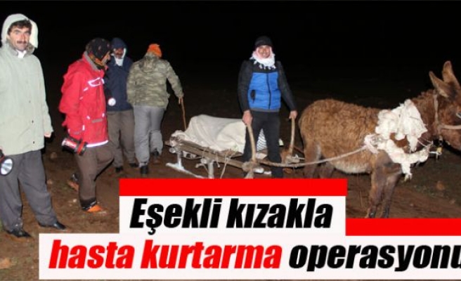 Eşekli kızakla hasta kurtarma operasyonu