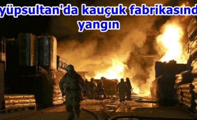 Eyüpsultan'da kauçuk fabrikasında yangın