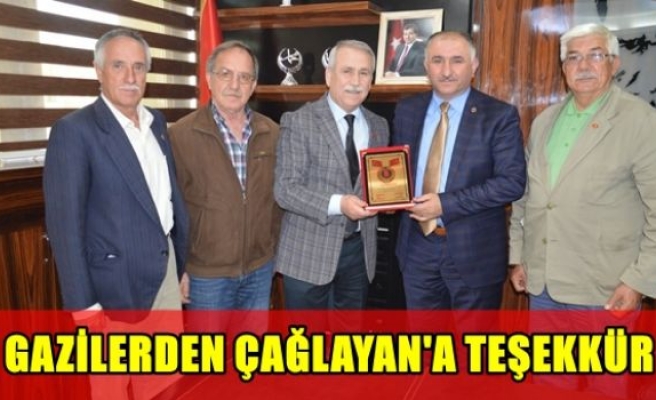 Gazilerden Çağlayana teşekkür