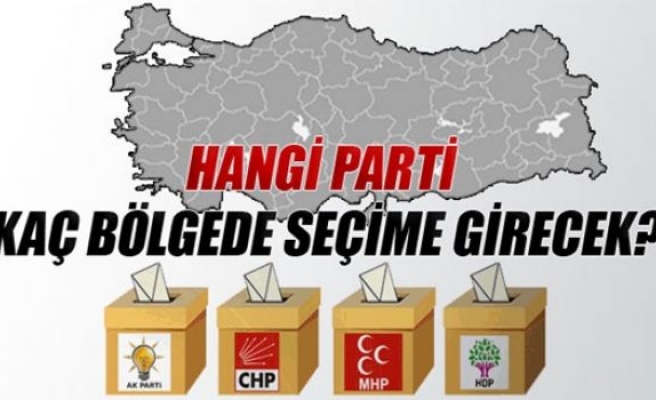 Hangi parti kaç bölgede seçime girecek?