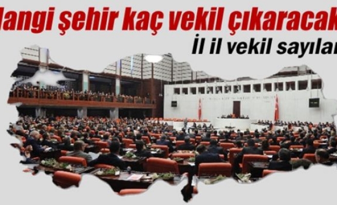 Hangi şehir kaç vekil çıkaracak?